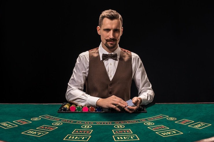 rupiahtoto togel live dealer studio with HD broadcast camera and professional croupier